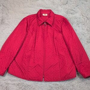 Vintage Talbots Jacket Womens 2X Red Zip Up‎ Lightweight Casual Comfort Pockets
